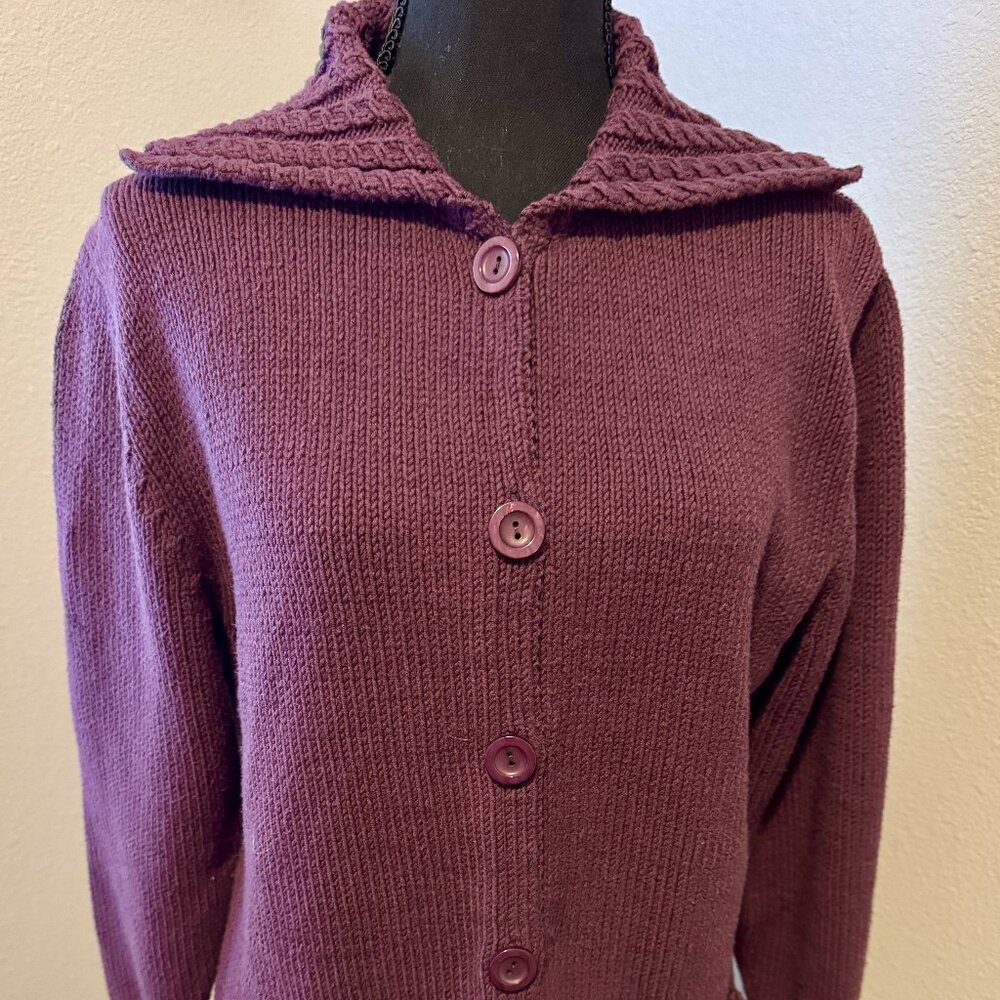 Woman's Dark Purple Cardigan